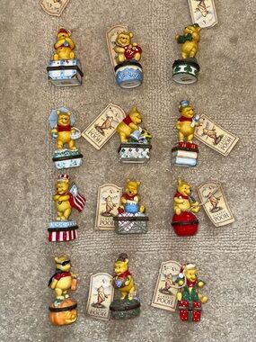 Classic Winnie The Pooh Mini Figurine Collection - 12 month - Porcelain